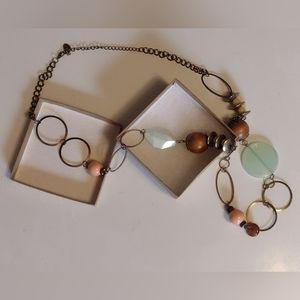 Long Multimedia Geometric Retro Style Necklace